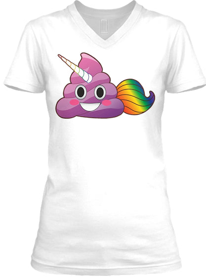Cute Magical Unicorn Poop Emoji with Rainbow Tail