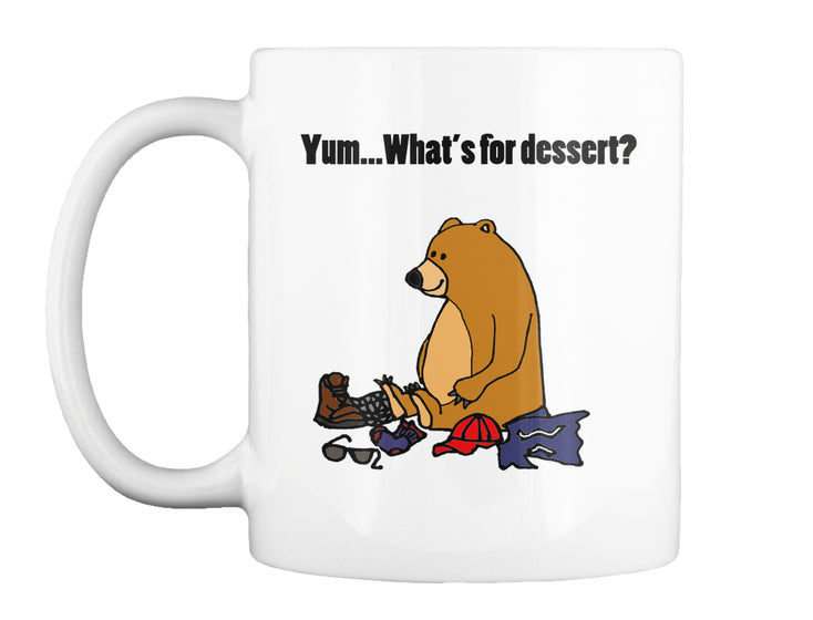 Funny Brown Bear Eating Hiker Cartoon