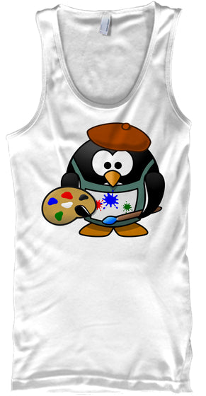 Cute Cartoon Painter Penguin