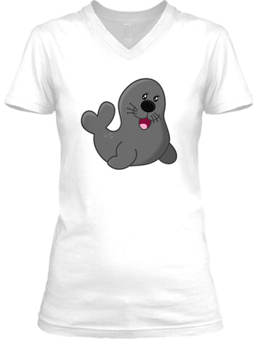 A funny cartoon seal art