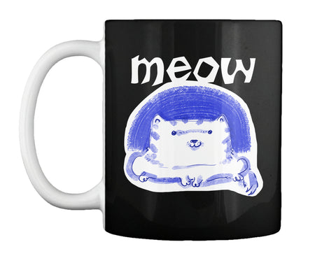 meow cute white cat funny cartoon