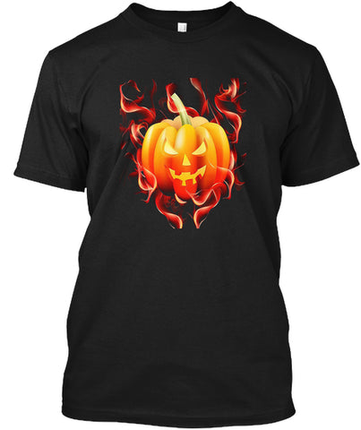 FLAMING PUMPKIN Halloween T-Shirt Jackol