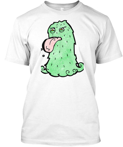 funny green hairy monster cartoon