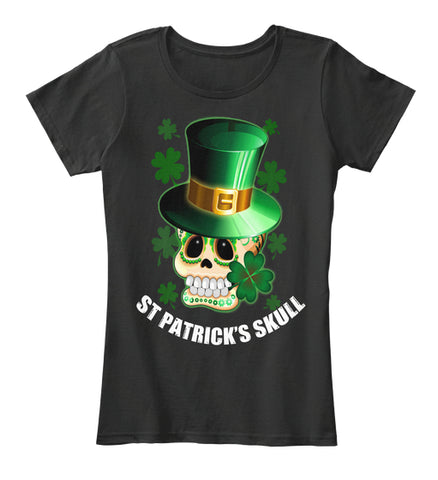 St Patrick Skull Cartoon T Shirt