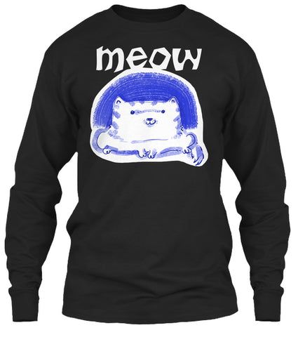 meow cute white cat funny cartoon