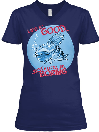 bored fish cartoon style funny illustration