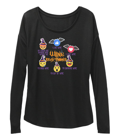 WINE REACTIONS T SHIRT FUNNY HALLOWEEN S