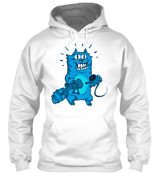 pyscho cat and unlucky mouse funny cartoon blue tint