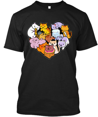 Cat Heart Funny T-shirt For Women