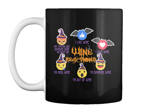 WINE REACTIONS T SHIRT FUNNY HALLOWEEN S