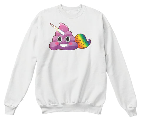 Cute Magical Unicorn Poop Emoji with Rainbow Tail