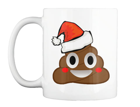 Funny Emoji Santa Hat Christmas Poop Shirt