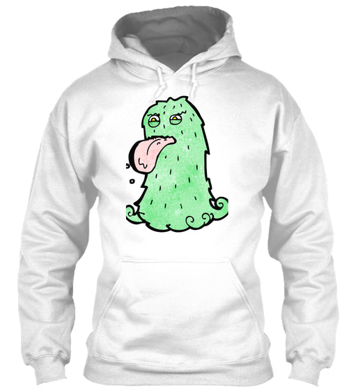 funny green hairy monster cartoon