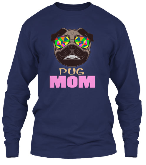 Funny Pug Smiling With Glasses Mom