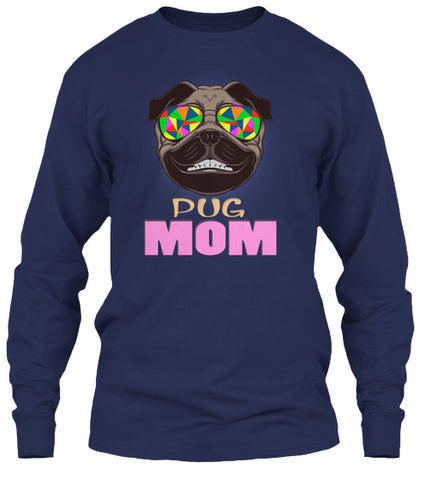 Funny Pug Smiling With Glasses Mom