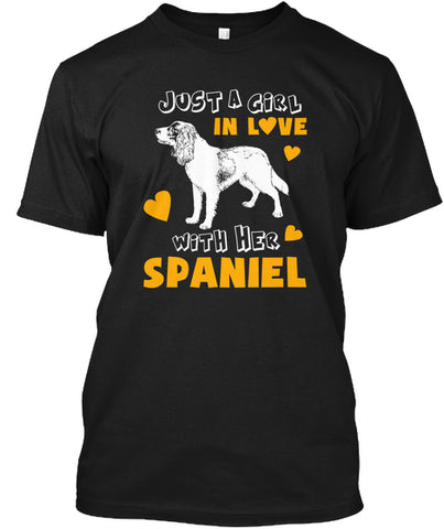 Funny Pet Tee Love With Her Spaniel