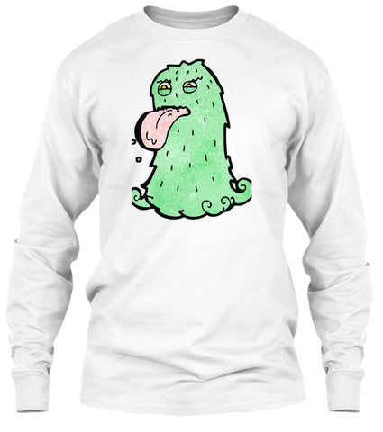 funny green hairy monster cartoon