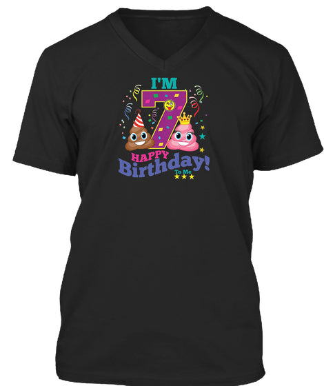Poop Emoji Happy 7th Birthday Shirt