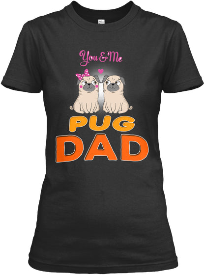 Funny Pug And Lettering Dad