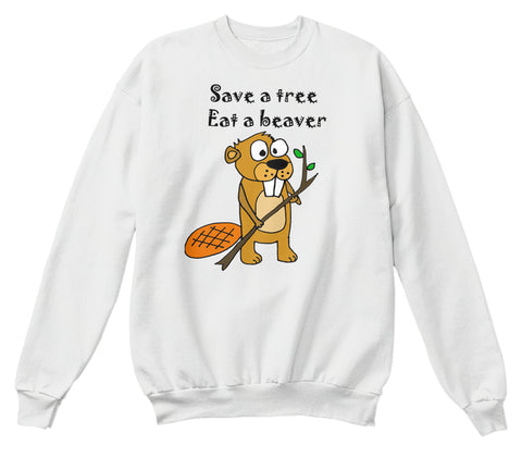 Cool Funny Beaver Holding Tree Cartoon