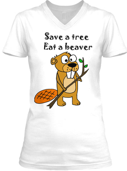 Cool Funny Beaver Holding Tree Cartoon