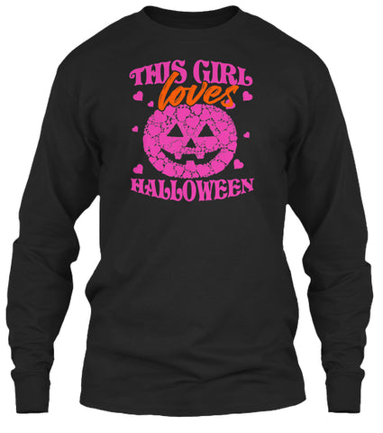 THIS GIRL LOVES HALLOWEEN T SHIRT PINK