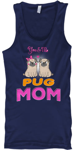 Funny Pug And Lettering Mom