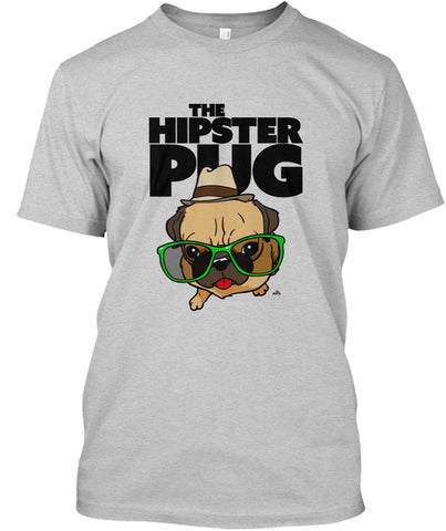 Funny Hipster Pug cartoon dog