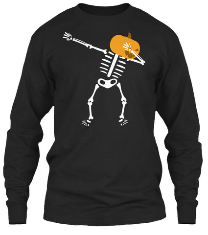 Dabbing Skeleton T-shirt Pumpkin Funny