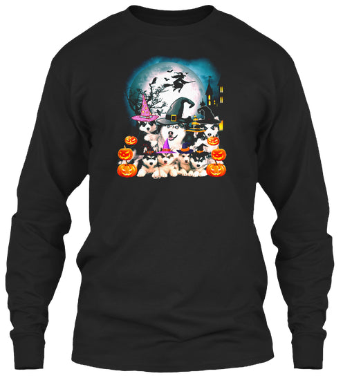 SIBERIAN HUSKY T SHIRT HAPPY HALLOWEEN S
