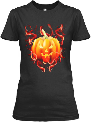 FLAMING PUMPKIN Halloween T-Shirt Jackol