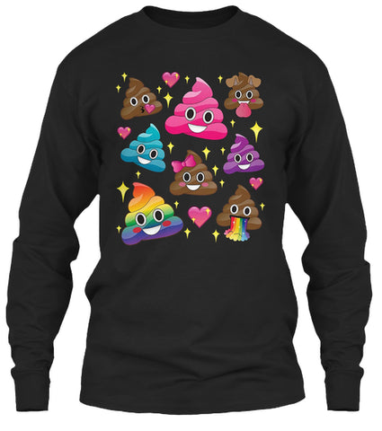 Cute Girl Rainbow Emoji Poop T-Shirt