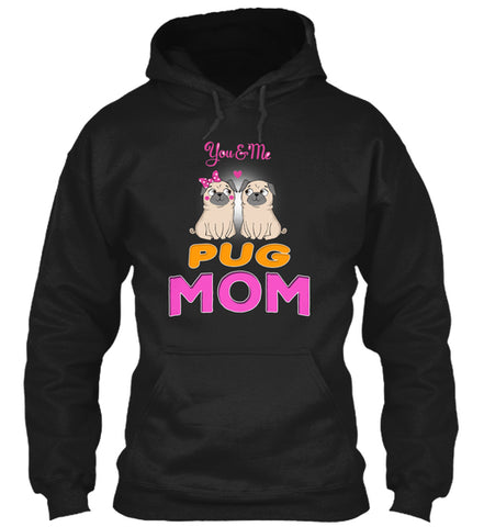 Funny Pug And Lettering Mom