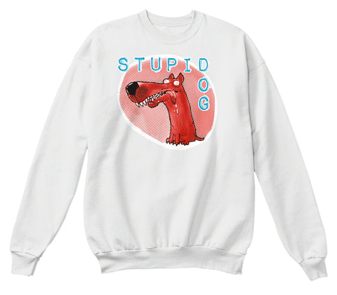 stupid dog funny cartoon with text