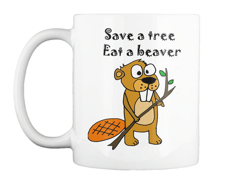 Cool Funny Beaver Holding Tree Cartoon