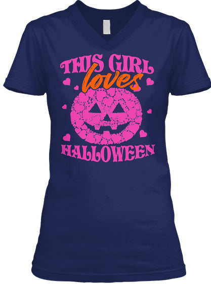 THIS GIRL LOVES HALLOWEEN T SHIRT PINK