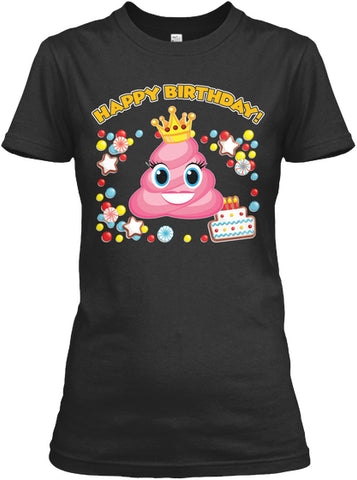 Pink Poop Emoji Happy Birthday Girls