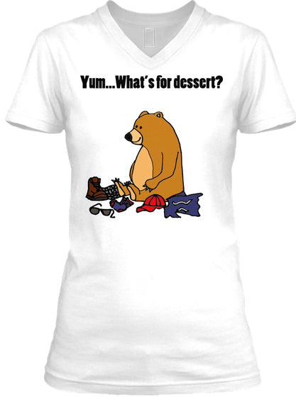 Funny Brown Bear Eating Hiker Cartoon