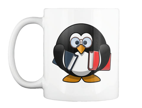 Cute Cartoon Smart Bookworm Penguin