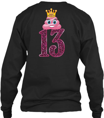 GIRLS 13TH BIRTHDAY POOP EMOJI PRINCESS