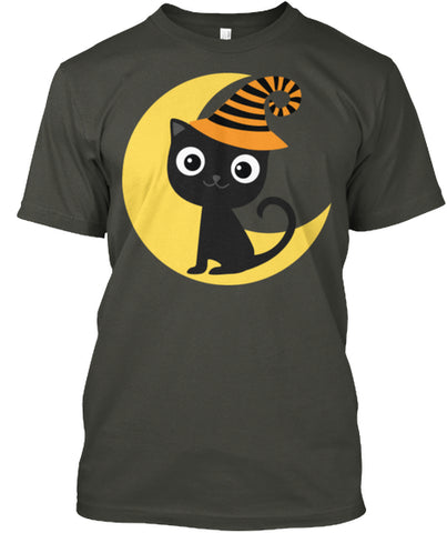 Top New Best Selling - HALLOWEEN BLACK Cat on moon - halloween t shirts