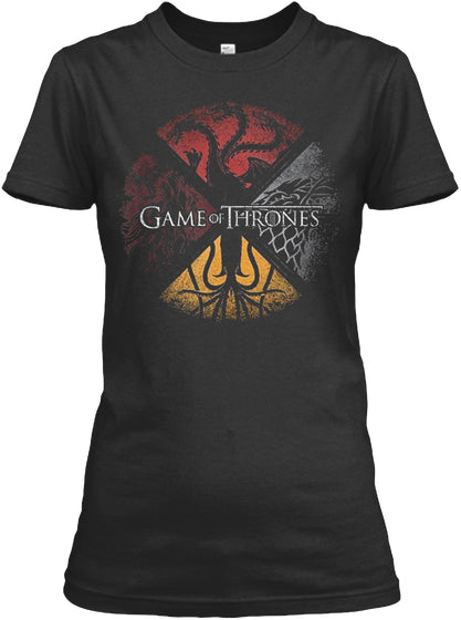 Game of Throness Four Houses Circle Tee