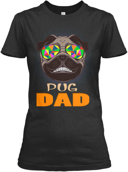 Funny Pug Smiling With Glasses Dad