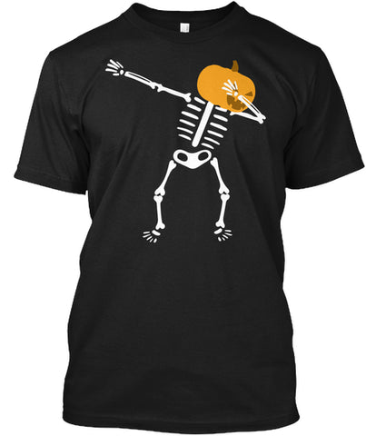 Dabbing Skeleton T-shirt Pumpkin Funny