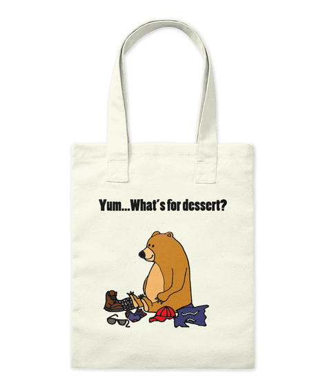 Funny Brown Bear Eating Hiker Cartoon