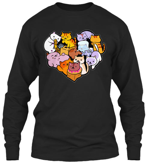 Cat Heart Funny T-shirt For Women