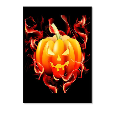 FLAMING PUMPKIN Halloween T-Shirt Jackol