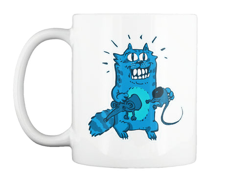 pyscho cat and unlucky mouse funny cartoon blue tint