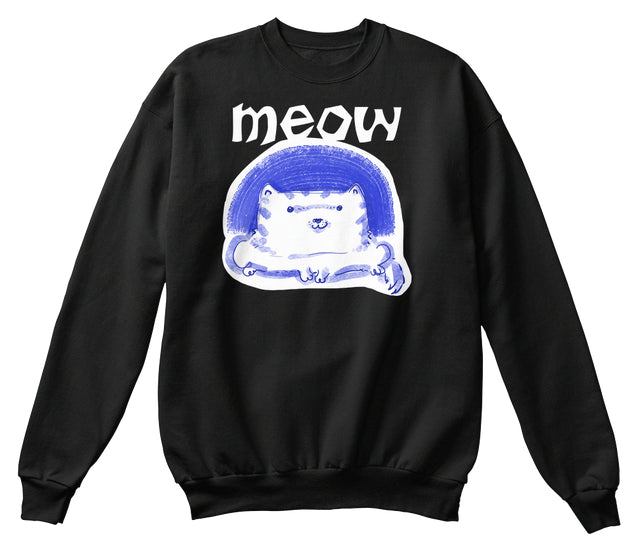 meow cute white cat funny cartoon