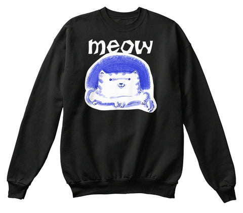 meow cute white cat funny cartoon